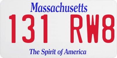 MA license plate 131RW8