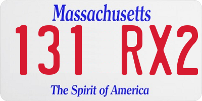 MA license plate 131RX2