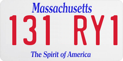 MA license plate 131RY1