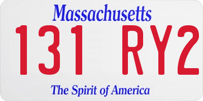 MA license plate 131RY2