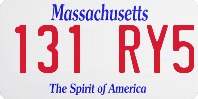 MA license plate 131RY5