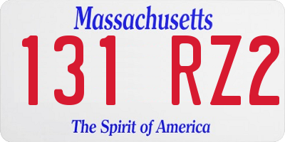 MA license plate 131RZ2
