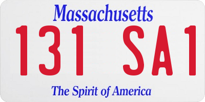 MA license plate 131SA1