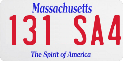 MA license plate 131SA4