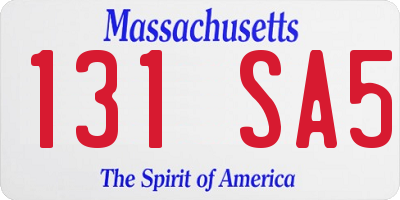 MA license plate 131SA5