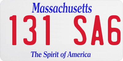 MA license plate 131SA6