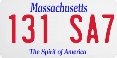 MA license plate 131SA7