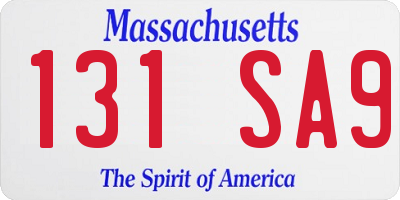 MA license plate 131SA9