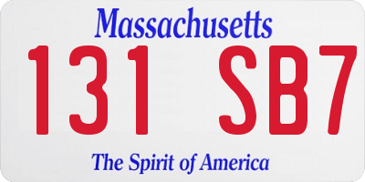MA license plate 131SB7