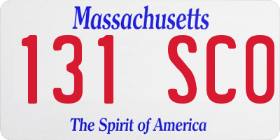 MA license plate 131SC0