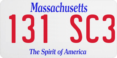 MA license plate 131SC3