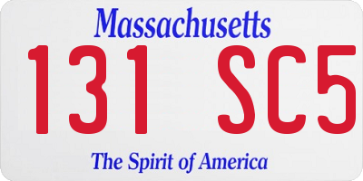 MA license plate 131SC5