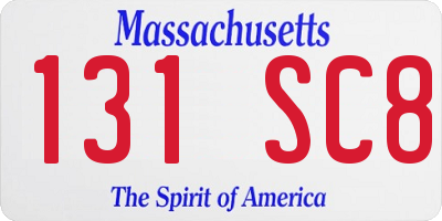 MA license plate 131SC8
