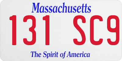 MA license plate 131SC9
