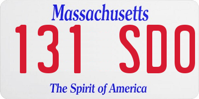 MA license plate 131SD0