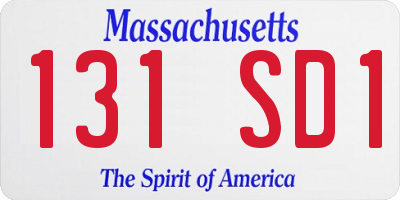 MA license plate 131SD1