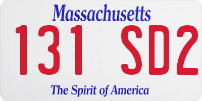 MA license plate 131SD2