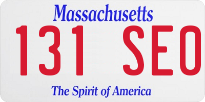 MA license plate 131SE0