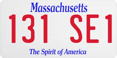 MA license plate 131SE1