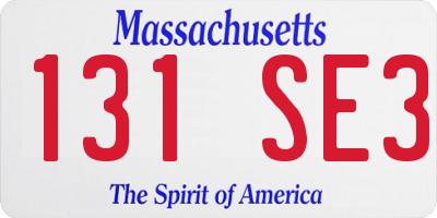 MA license plate 131SE3