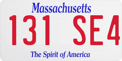 MA license plate 131SE4