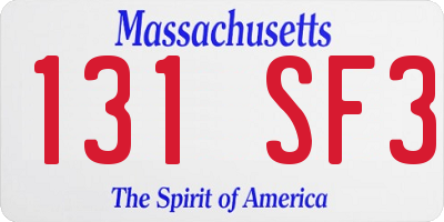 MA license plate 131SF3