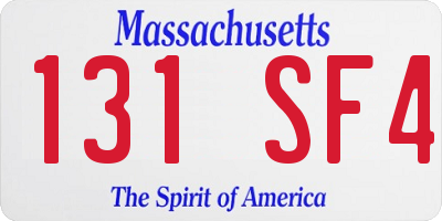 MA license plate 131SF4