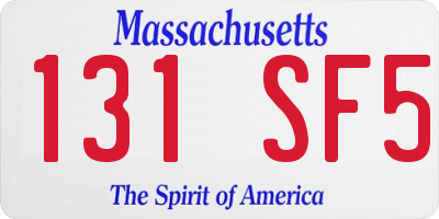 MA license plate 131SF5