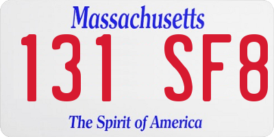 MA license plate 131SF8