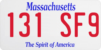 MA license plate 131SF9