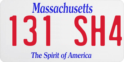 MA license plate 131SH4