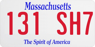 MA license plate 131SH7