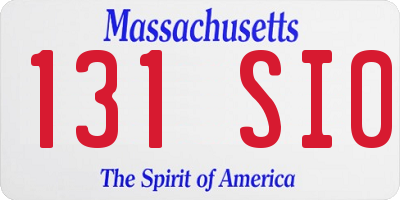 MA license plate 131SI0