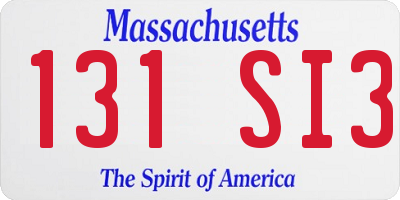 MA license plate 131SI3