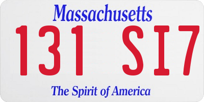 MA license plate 131SI7