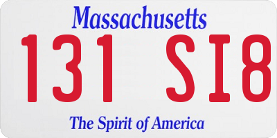MA license plate 131SI8