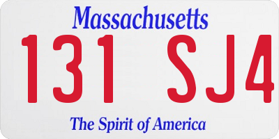 MA license plate 131SJ4