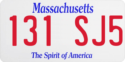 MA license plate 131SJ5