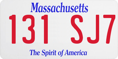 MA license plate 131SJ7