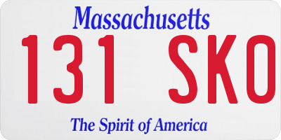 MA license plate 131SK0