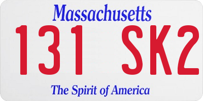 MA license plate 131SK2