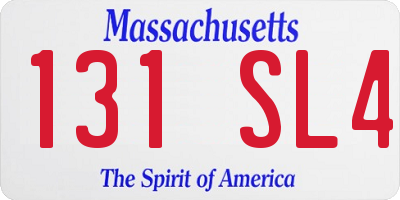 MA license plate 131SL4