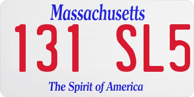MA license plate 131SL5