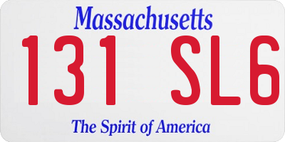 MA license plate 131SL6