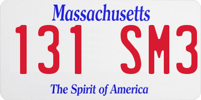 MA license plate 131SM3