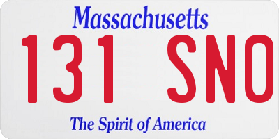MA license plate 131SN0