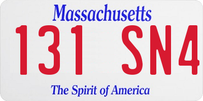 MA license plate 131SN4