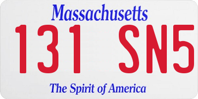 MA license plate 131SN5