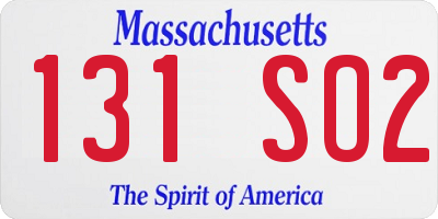 MA license plate 131SO2