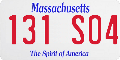 MA license plate 131SO4